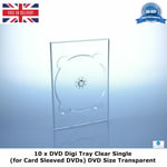 10 x DVD Digi Tray Clear Single (for Card Sleeved DVDs) DVD Size Transparent New