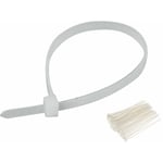 Cyclingcolors - 50x collier de serrage plastique 3,6x370mm blanc cranté pour diamètre 102mm résistant à l'huile et à l'essence lien serre attache