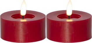 Flamme Flow XL Värmeljus Ø70mm 2-pack Röd