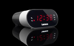 Lenco Cr-07, Klockradio, Fm, Pll, Led, Svart, Vit, 3 V, Ac/Batteri