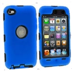 Blue Deluxe Hybrid Premium Rugged Hard Soft Case Skin Cover for iPod Touch 4th Generation 4G 4 Digital Communication Accessories