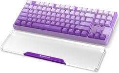 Repose-poignet pour TKL 87 Keys Clavier, Wrist Rest, Premier Acrylique Transparent, Pieds en Caoutchouc Antidérapant, Ergonomique Keyboard Palm Rest pour Office/Gaming/Laptop - Violet