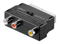 Scart-Plugg Med In/Out-Bryter - > 3 X Rca-Uttak Løst Gods