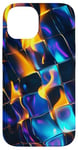 Coque pour iPhone 14 Art abstrait psychédélique bleu électrique futuriste