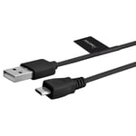 INSTEN® Câble Data Noir 3m Connecteur USB 2.0 Mâle/Micro USB Mâle, Synchro Transfert de Données Recharge Pour Samsung Galaxy Note 4, S4/S5/S6/S6 Edge/S6 Edge Plus, HTC, LG, Sony Xperia, Huawei