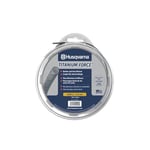 Husqvarna Bobine de Fil pour débroussailleuse - 256 m - Titanium Force - Haute efficacité - Longue durée de Vie - Accélération Plus Rapide - 243,8 m x 0,2 cm - Gris