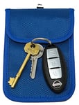 Car Key signal blocker pouch, KeySafe, RFID key pouch, Keyless signal blocking key wallet, by Remaldi. Quality oxford weave fabric with secure nano weave internal pocket.