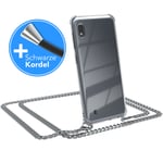 For Samsung Galaxy A10 phone case with lanyard chain silver