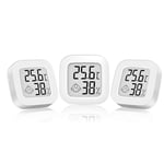 ARCELI 3 Pcs Thermometre interieur Hygromètre interieur Thermometre maison digital thermomètre intérieur pour Maison Entrepôt Terrarium Chambre Bébé Couveuse Cave (Blancs)