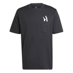 adidas Homme Lounge Slides Graphic Pocket T-Shirt, Black, XXL Tall