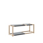 Adea - The Botanic Shelf Low, Natural Oak Frame Brass Shelves Included, 2x52cm  1x26cm - Hyllsystem - Pinja Rouger,Riikka Kantinkoski - Träfärgad - Metall/Trä