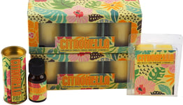 Citronella Gift Set - Keep Bugs At Bay Bundle - 4 Piece Candle, Melts, Oil Set