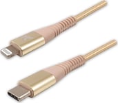 Usb Cable Usb Cable (2.0), Usb C M - Apple Lightning C94 M, 1M, Mfi Certificate, 5V/3A, Gold, Logo, Box, Nylon Braid, Aluminum Cover With