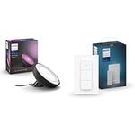 Philips Hue White and Colour Ambiance Bloom [Black] Smart LED Table Lamp Bundle, Includes Hue Dimmer Switch, with Bluetooth Compatible with Alexa and Google Assistant [Energy Class A+]