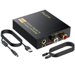 192khz Convertisseur Dac Audio Support 5.1ch Optical Vers Rca Convertisseur Avec Anneau Magnétique Cordon D'alimentation Adaptateur Optique Jack L/R Rca 3.5mm Pour Hdtv Blu-Ray Dvd Ps3 Ps4