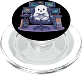 Funny Ghost Gamer Halloween Console PC Cute Gaming Ghost PopSockets PopGrip for MagSafe