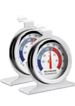 Fridge Freezer Thermometer Refrigerator Thermometer Pack of 2 Stainless Steel