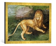 Kunst für Alle 'Encadré Image de Albrecht Dürer Lion, d'art dans Le Cadre de Haute qualité Photos Fait Main, 60 x 40 cm, Or Raya