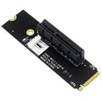 NGFF M.2 Vers PCI-E 4X Riser Card M2 M Key Vers Adaptateur PCIe X4 avec Indicateur LED SATA Power Riser pour Mining