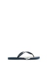 Emporio Armani Bold Eagle Logo Flip Flops, Navy+White, 41