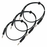 3x Cable Jack Professionnel Stereo 6.3mm Guitare Basse Batterie Electronique 1m