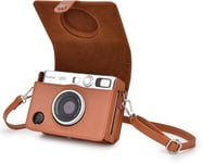 Etui pour Appareil Photo Mini Evo, Housse de Protection en Cuir PU Vintage pour Appareil Photo instantané Fujifilm Fuji Instax Mini Evo avec bandoulière Amovible