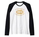 8 years old 8th Birthday Anniversary Best Limited 2016 Raglan Baseball Tee