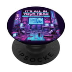 It's All In Your Head Cyberpunk Japonais Vaporwave Esthétique PopSockets PopGrip Adhésif