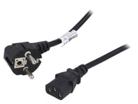 Cable alimentation angulaire vers C13 femelle 1.5m noir