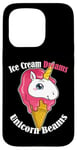 iPhone 15 Pro Ice Cream Dreams Unicorn Beams Sweets Magical Treat Case