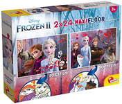 Lisciani - Disney Puzzle La Reine des Neiges - 2 Puzzles de 24 Pièces - Double Face - Verso A Colorier - Jeu Educatif - A partir de 3 ans