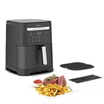 Moulinex Easy Fry & Grill XXL Friteuse sans huile + gril, Capacité 6,5 L, Jusqu’à 8 personnes, 8 programmes automatiques, Séparateur double cuisson, Application Moulinex, air fryer EZ801810