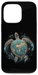 iPhone 13 Pro Earth Day 2024 Restore Earth Sea Turtle Art Save the Planet Case