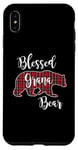 Coque pour iPhone XS Max Blessed Grana Bear Plaid écossais rouge Cadeau amusant pour grand-mère