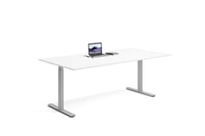 Wulff Höj och sänkbart skrivbord 200x100cm Färg på stativ: Silvergrå - bordsskiva: Vit