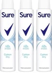 Sure Cotton Dry Anti-Perspirant Aerosol deodorant for women for 48hour 200ml x 3