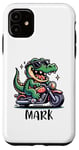 Coque pour iPhone 11 Marque Mark Fun Alligator pour garçon Motif moto