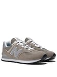 New Balance Mens 574 Trainers - Grey, Grey/White, Size 8, Men