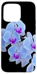 Coque pour iPhone 15 Pro Max Magnifique orchidée bleue Phalaenopsis en forme de mania