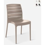 Grand Soleil - Chaise de jardin empilable pour bar restaurant Carmen Couleur: Beige Juta