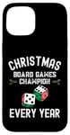 Coque pour iPhone 15 Champion des jeux de société de Noël chaque année