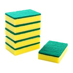 HOMESmith - Grande éponge à récurer Robuste – Double Face pour Laver et Nettoyer la Vaisselle – Absorbante, Anti-Rayures, réutilisable – Lot de 6, Jaune et Vert