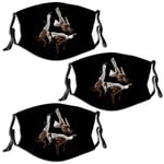 Nuberyl Capoeira Brazil Dance (2) Lot de 3 cache-cou unisexe, masque facial écharpe bandana respirant réutilisable protection UV