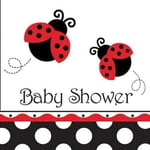 Baby Shower Ladybug Garden Party  Paper Cake Napkins Tableware x 16