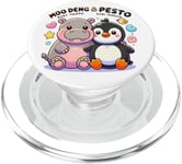 Moo Deng Et Le Bébé Hippopotame Au Pesto Bébé Pingouin PopSockets PopGrip pour MagSafe