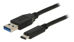 DeLOCK USB kaapeli, 1m, Type C ur - Type A ur, 3.1 Gen 2, musta