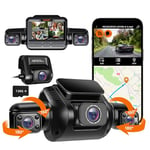 HUPEJOS 360° 4K Dash Cam, 4 Channel Camera 2K Front +1080P*3 Left Right Rear, 5GHz WiFi GPS Dash Camera for Car, Voice Control, Front 4K+1080P*2, 128GB Card, Night Vision, 24Hrs Parking Mode (V80-4CH)