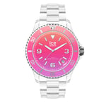 ICE-WATCH - ICE clear sunset Pink - Women's wristwatch with clear plastic strap - 021440 (Small)