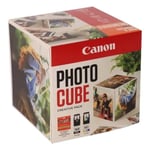 Canon Photo Cube Creative Pack, Orange - PG-560/CL-561 Ink with PP-201 Glossy Photo Paper 5x5 (40 Sheets) + Photo Frame - Compatible with PIXMA Printers