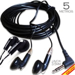 Headphones 5 Meters TV Mobile PC Jack 3.5 Mm Ipod Mp3 Mp4 Pda